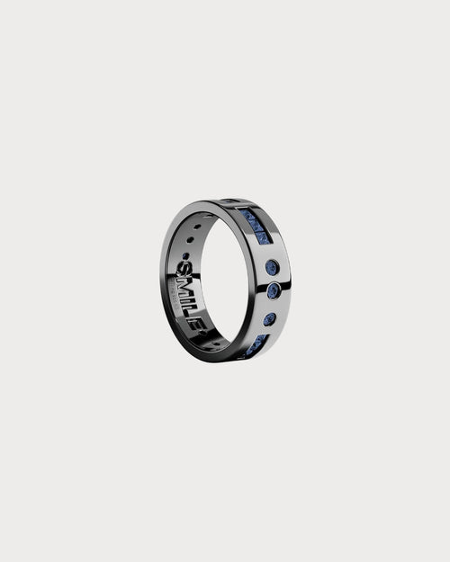 APM MONACO A21436KBR Blue Smile Morse Code Ring | 摩斯密码戒指 (深灰色) - LondonKelly 英国名牌代购