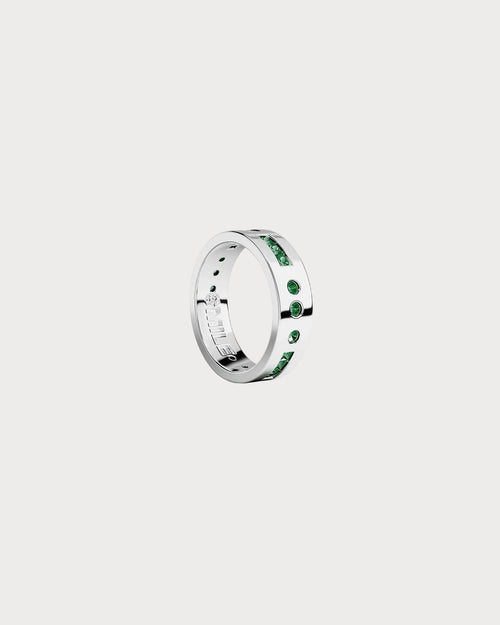 APM MONACO A21436KG Green Smile Morse Code Ring | 绿色摩斯密码戒指 (银色) - LondonKelly 英国名牌代购
