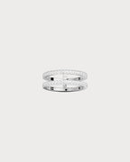 APM MONACO A22677OX Double Line Pave Ring | 双排镶石戒指 (银色) - LondonKelly 英国名牌代购