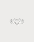 APM MONACO A23175OX Wavy Silver Pave Ring | 波浪镶石银戒指 (银色) - LondonKelly 英国名牌代购