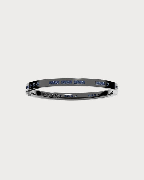 APM MONACO AB4604KBR Blue Bonheur Morse Code Bangle | 蓝色摩斯密码手镯 (深灰色) - LondonKelly 英国名牌代购