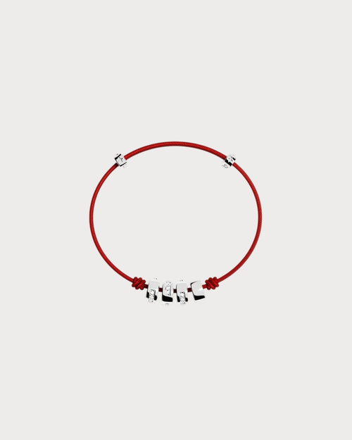 APM MONACO AB5434OXR LOVE Morse Code String Adjustable Bracelet | 摩斯密码绳可调手链 (银色) - LondonKelly 英国名牌代购