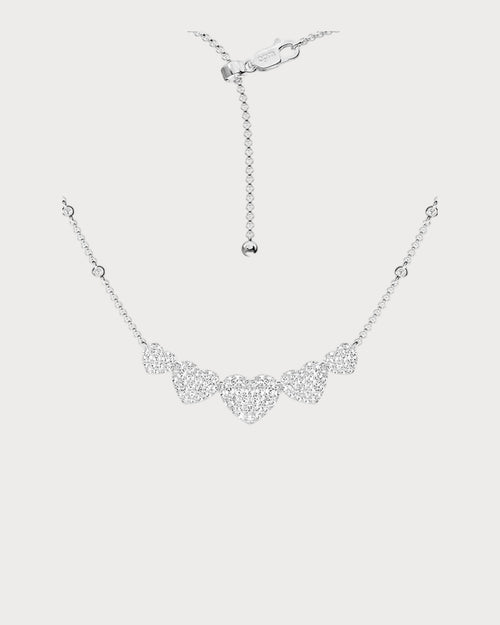 APM MONACO AC8231OX Multi - Heart Adjustable Necklace | 多心形可调式项链 (银色) - LondonKelly 英国名牌代购