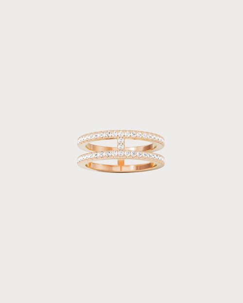 APM MONACO P22677OX Double Line Pave Ring | 双排镶石戒指 (玫瑰金) - LondonKelly 英国名牌代购