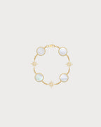 APM MONACO YB5754XNA White Nacre Meteorites Bracelet | 白色珍珠母流星手链 (黄金色) - LondonKelly 英国名牌代购