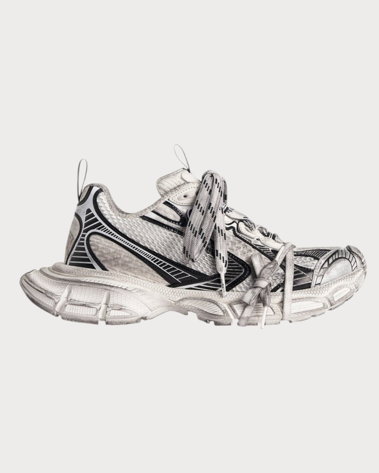 BALENCIAGA (M) 3XL Sneakers Trainers Mesh & Nylon(Black/White