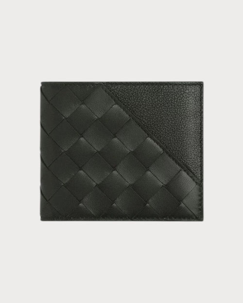 BOTTEGA VENETA Men's Intrecciato Diagonal Bi - Fold Wallet | 葆蝶家 男仕銀包 (深綠色) - LONDONKELLY 英國名牌代購