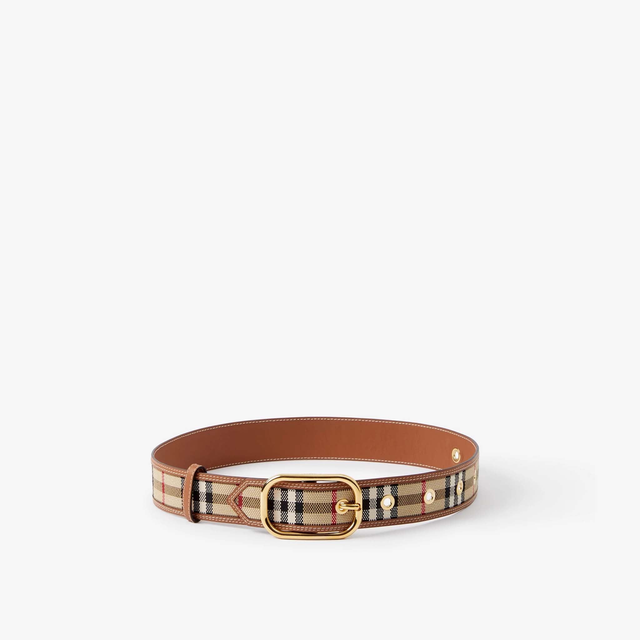 Burberry vintage check leather belt best sale