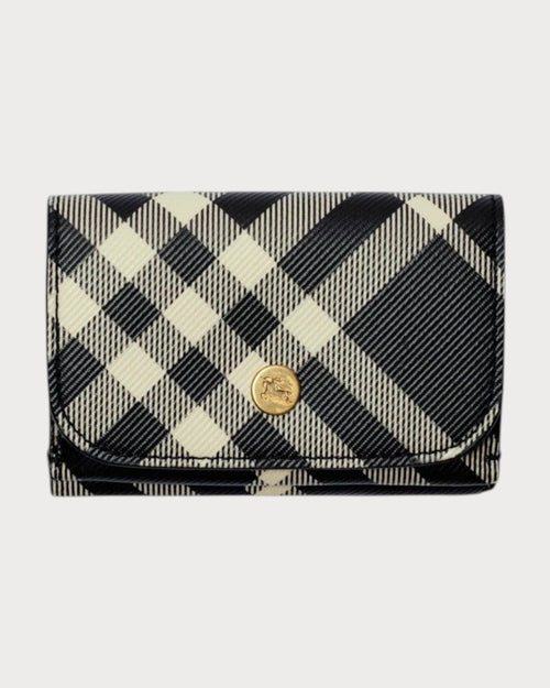 BURBERRY Check Compact Wallet Black/Calico | 博柏利 格紋銀包 (黑白色) - LONDONKELLY 英國名牌代購