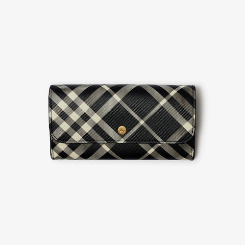 BURBERRY Check Continental Wallet Black/Calico | 博柏利 長銀包 (黑白色) - LondonKelly 英國名牌代購
