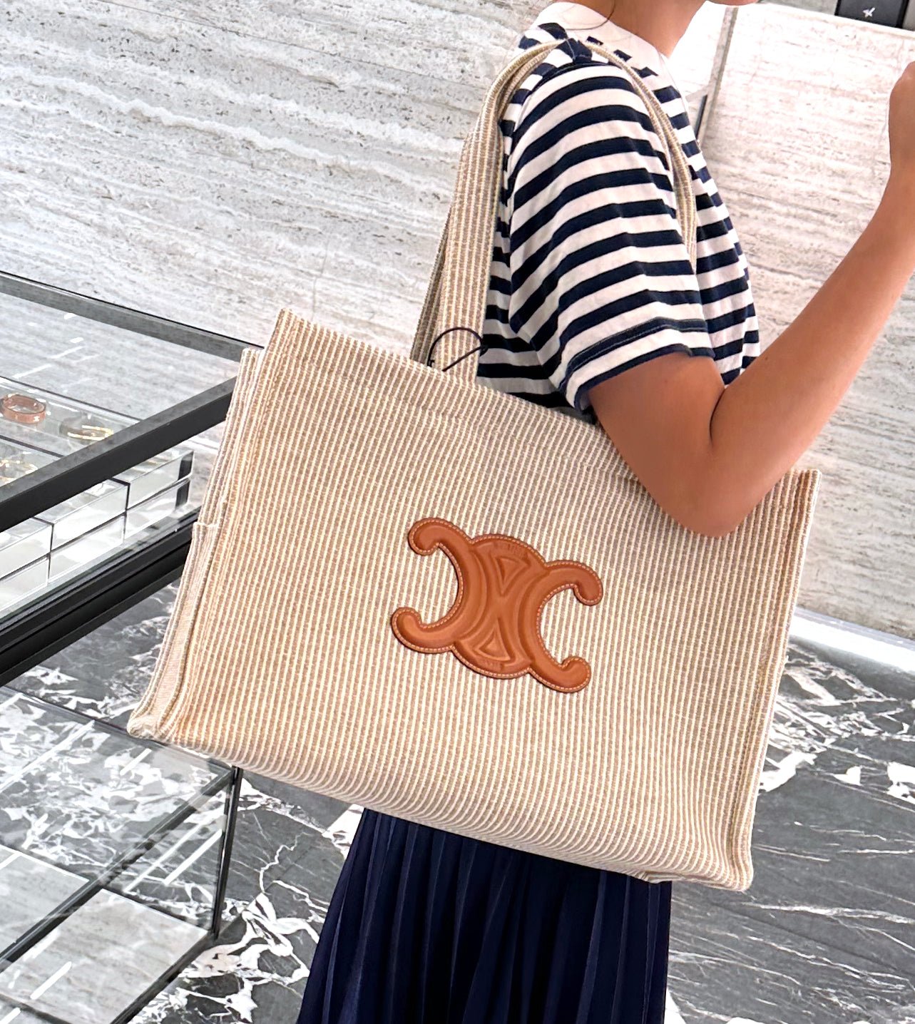CELINE Large Thais Cabas | Celine tote bag (large size/striped) – LondonKelly 英國名牌代購