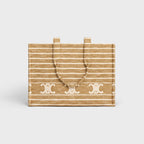 CELINE Large Cabas Thais In Striped Textile | 賽琳 手提袋 (大碼/啡白色) - LondonKelly 英國名牌代購