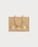 CELINE Large Cabas Thais In Striped Textile | 赛琳 手提袋 (大码/啡白色) - LondonKelly 英国名牌代购