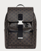CELINE Men's Backpack In Triomphe Canvas (Black) | 賽琳 男仕TRIOMPHE標誌印花帆布背包 (黑色) - LONDONKELLY 英國名牌代購