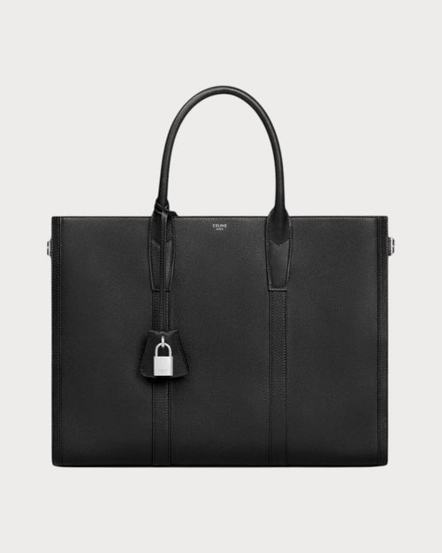 CELINE Men's Medium Cabas Malaquais In Supple Calfskin (Black) | 赛琳 男仕MALAQUAIS中号柔软牛皮革手提袋 (黑色) - LONDONKELLY 英国名牌代购