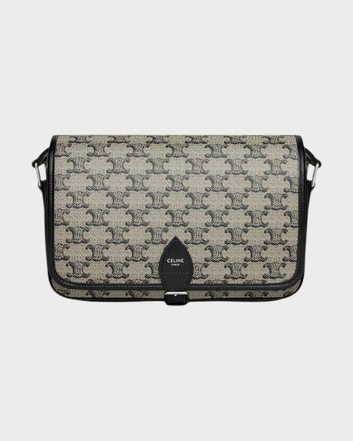 CELINE Men's Small Folco Messenger in Grained Calfskin (Ecru) | 賽琳 男仕FOLCO TRIOMPHE標誌印花及牛皮革郵差袋 (米色) - LONDONKELLY 英國名牌代購