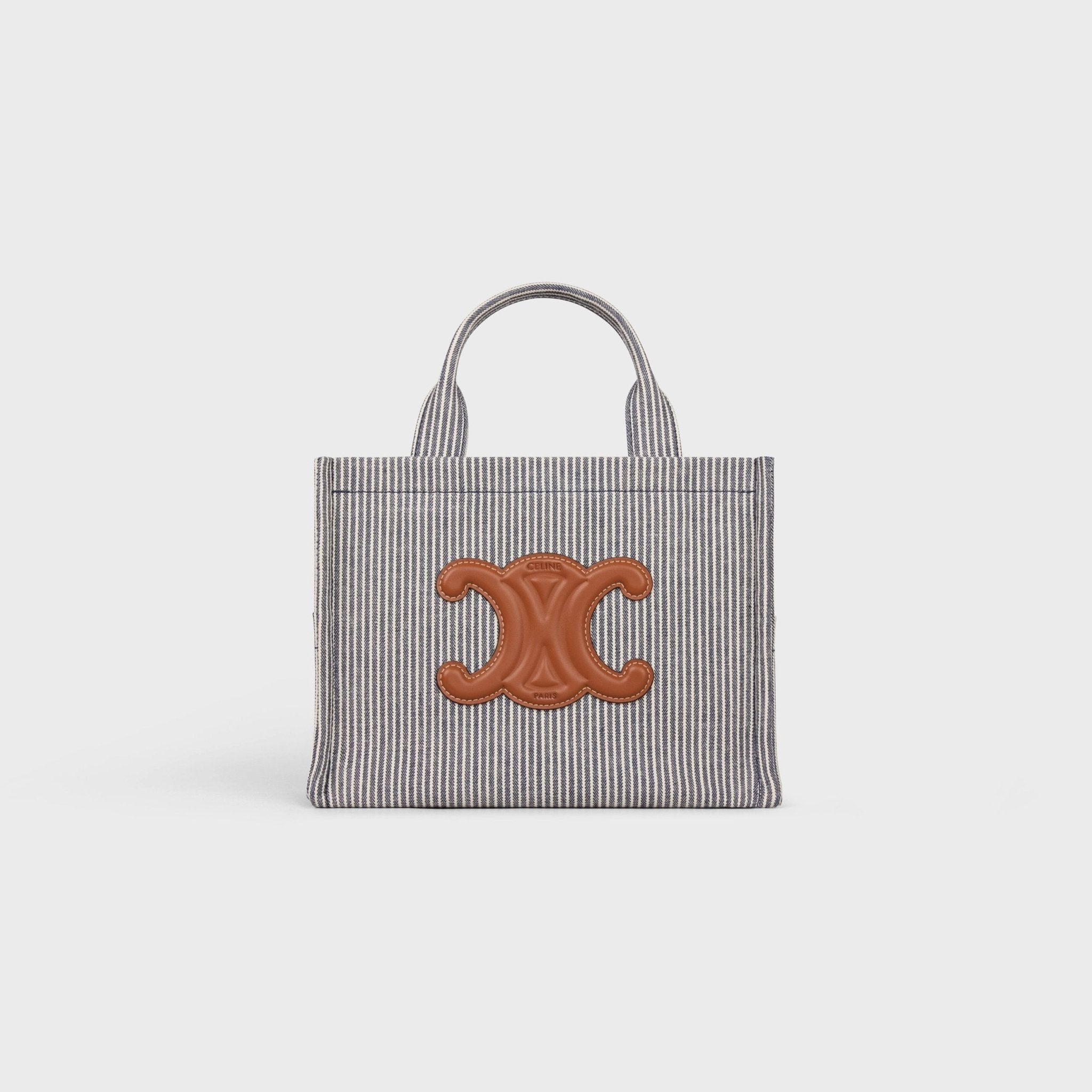 CELINE Striped Textile Small Cabas Thais | 賽琳細碼手提袋(藍
