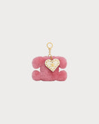 CELINE Triomphe Pom - Pom Keyring With Heart In Shearling | 赛琳 锁匙扣 (粉红色) - LondonKelly 英国名牌代购