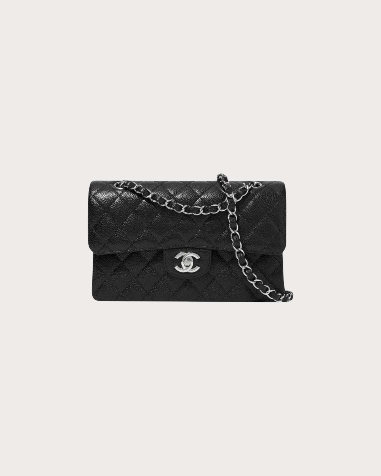 C⭐️HANEL ブラック レディース A01112 CHANEL A01112 Classic Flap Grained Calfskin(Small/2 Colors