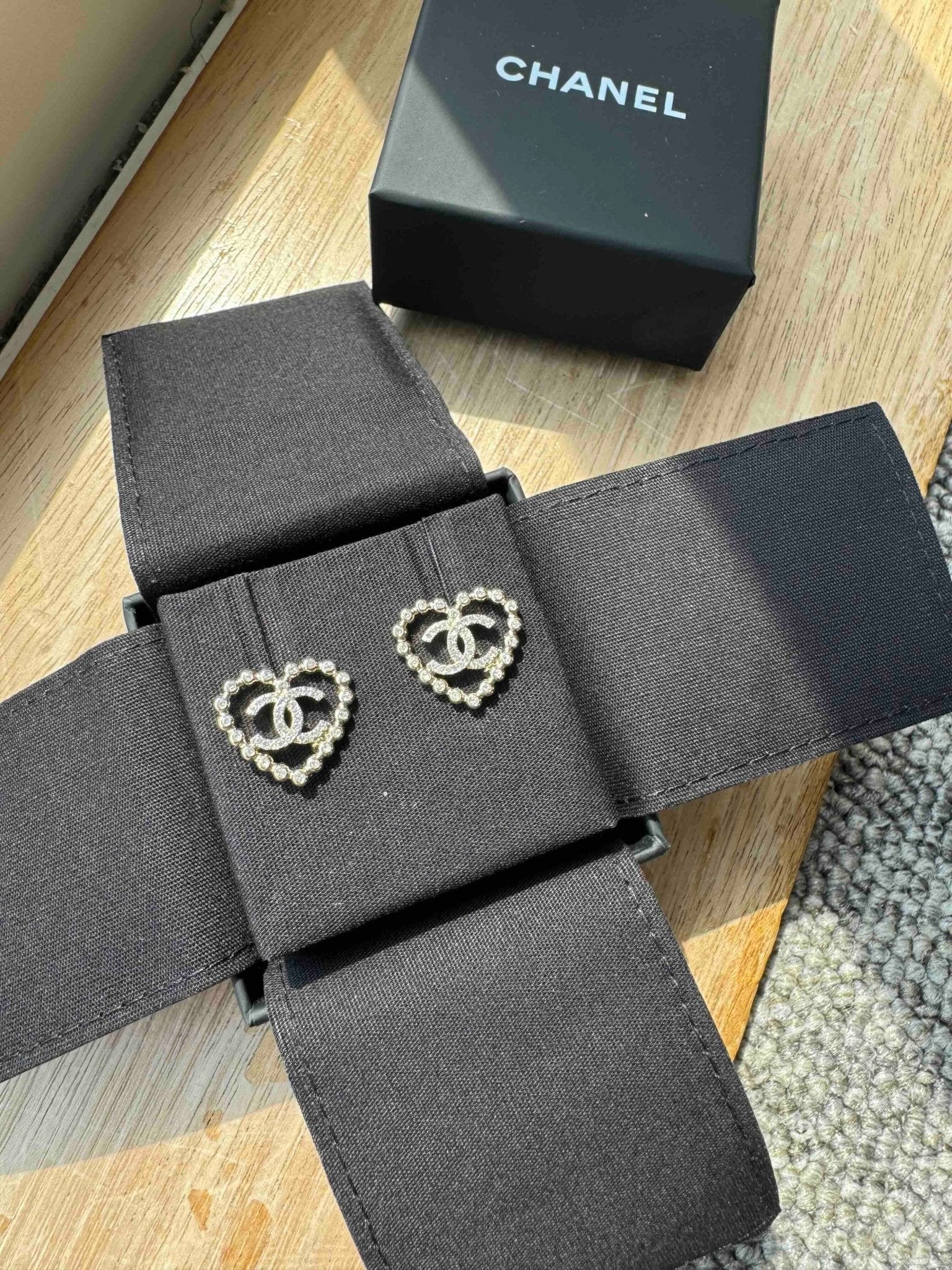 CHANEL ABF482 Heart CC Earrings Crystal(Gold) | LONDONKELLY