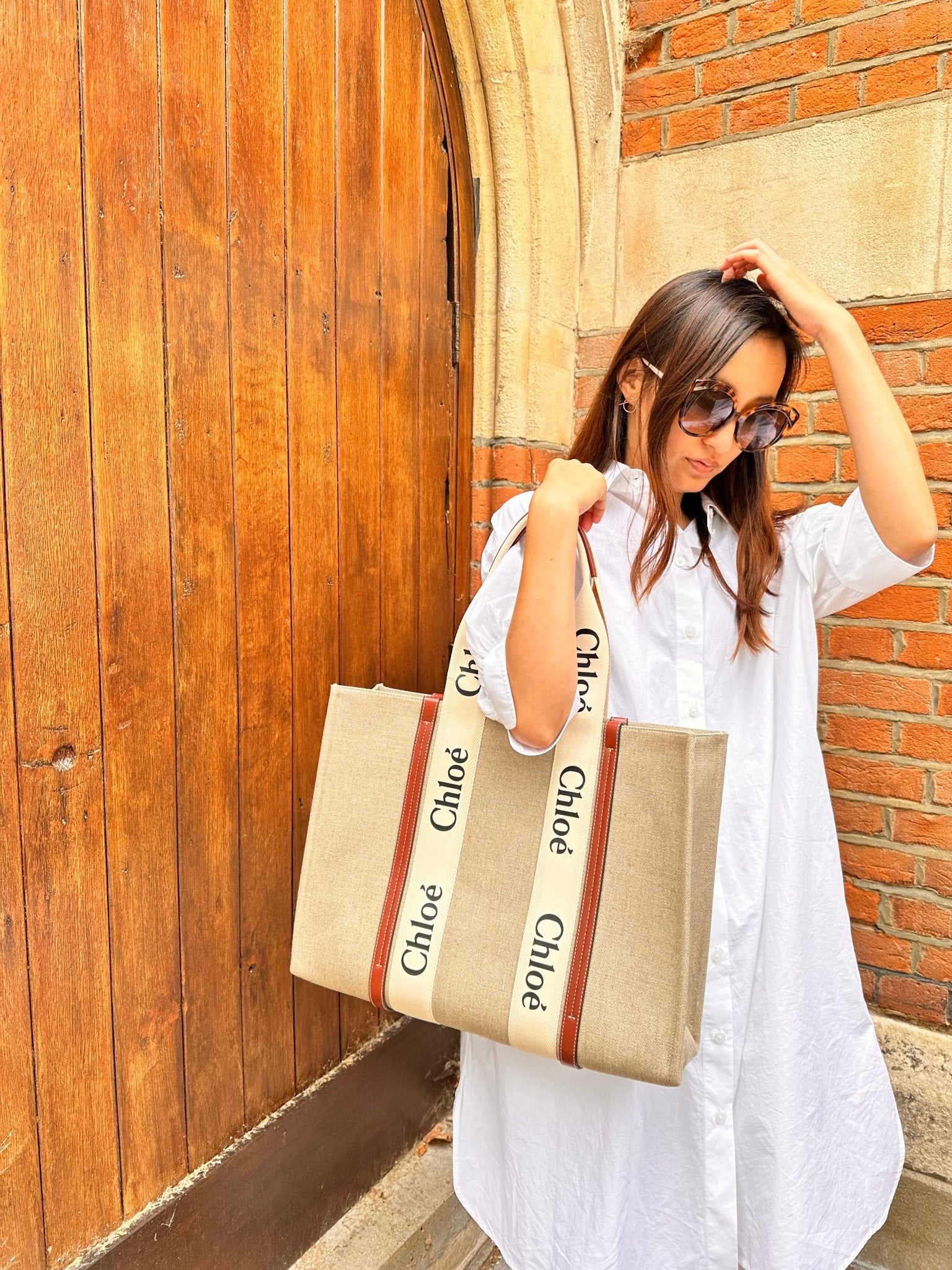 Chloe Woody Tote Bag Chloe Leather Handbag CHLOÉ Medium Woody