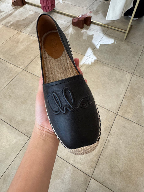 CHLOE Western Espadrilles Leather(Black) - LONDONKELLY 英國名牌代購