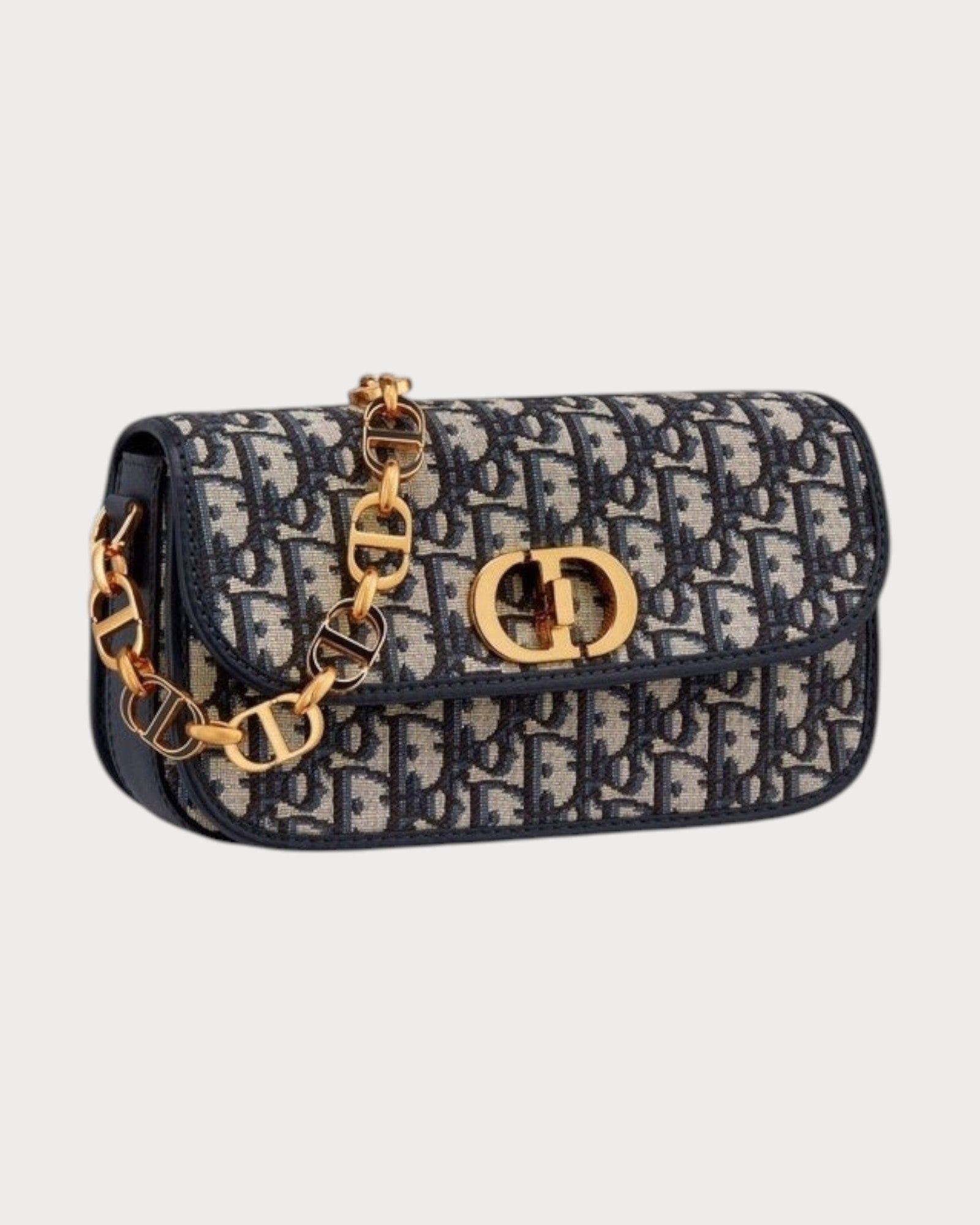 CHRISTIAN DIOR 30 Montaigne Avenue Bag Oblique Jacquard(Blue