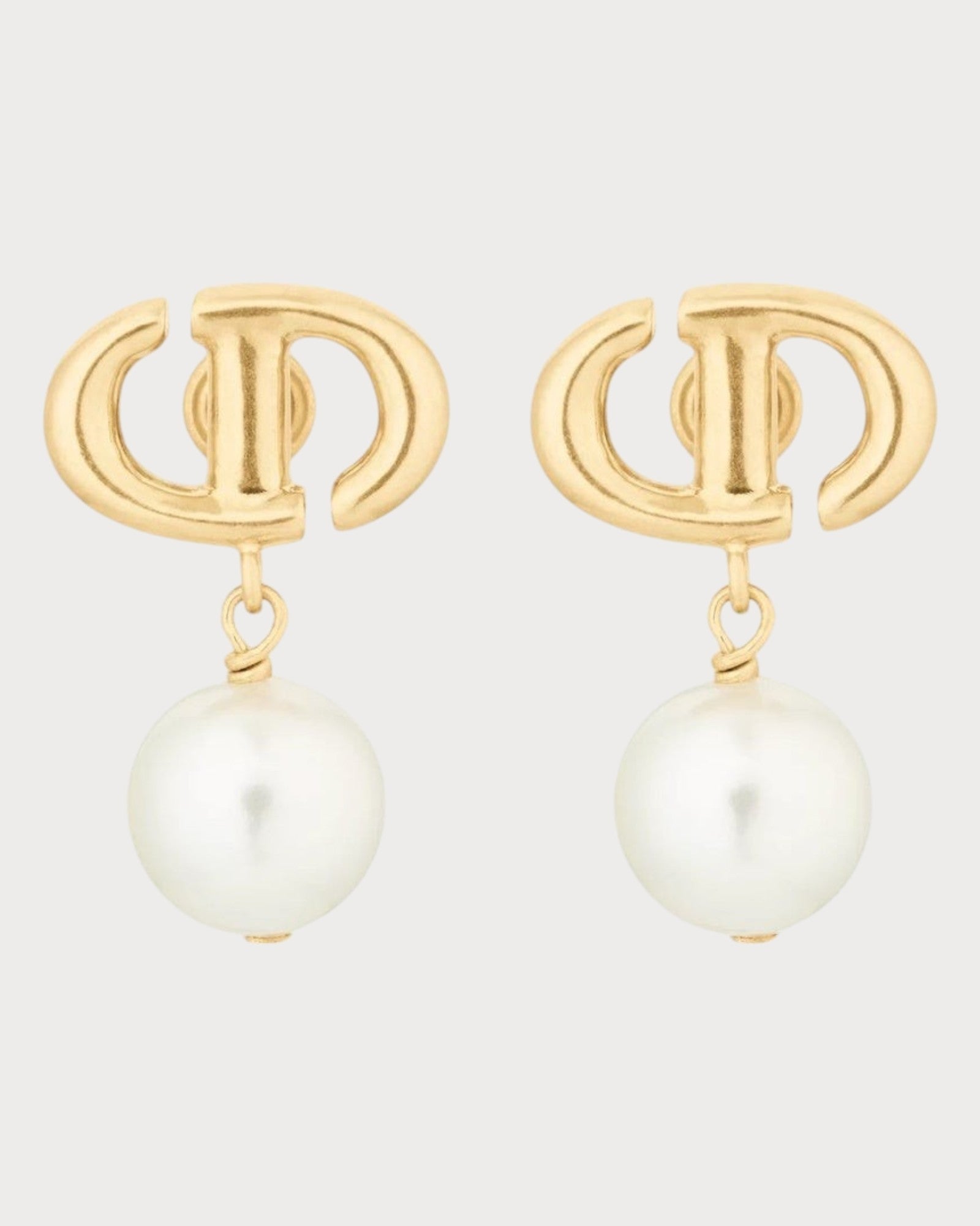 CHRISTIAN DIOR CD Navy Earrings Gold-Finish Metal(Navy