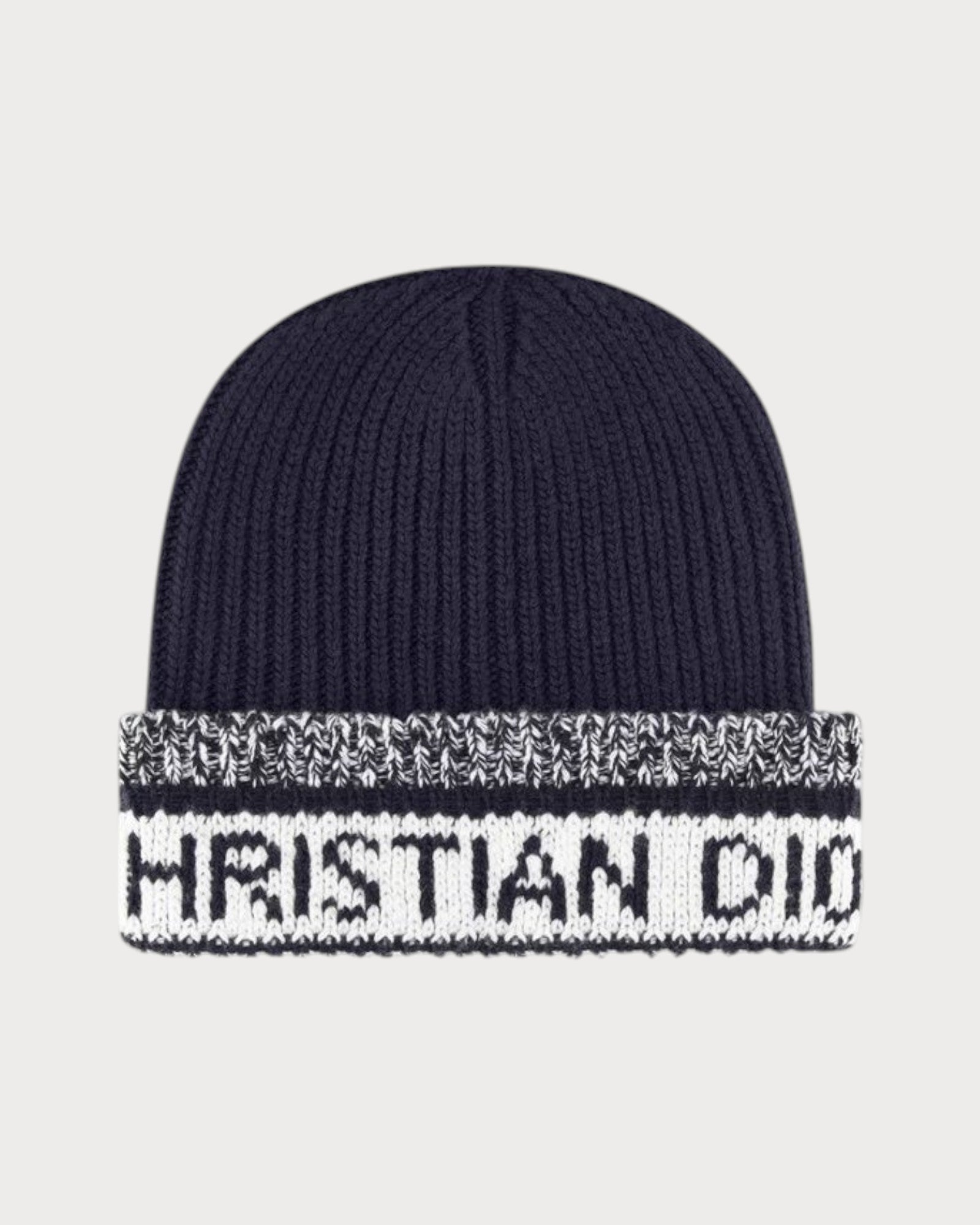 CHRISTIAN DIOR D-White Beanie Cashmere(Black) | LONDONKELLY