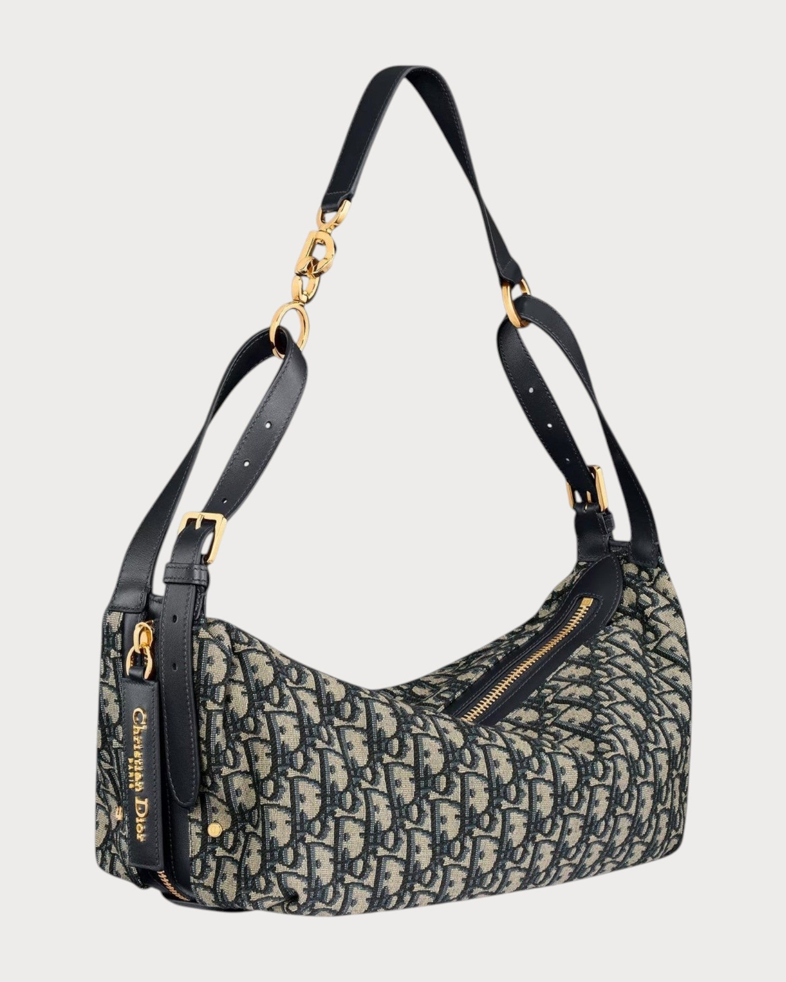 CHRISTIAN DIOR D-Journey Bag Oblique Jacquard(Medium/Blue