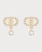 CHRISTIAN DIOR Petit CD Earrings Gold - Finish Metal and Silver - Tone Crystals | 迪奧 耳環 (金色) - LONDONKELLY 英國名牌代購