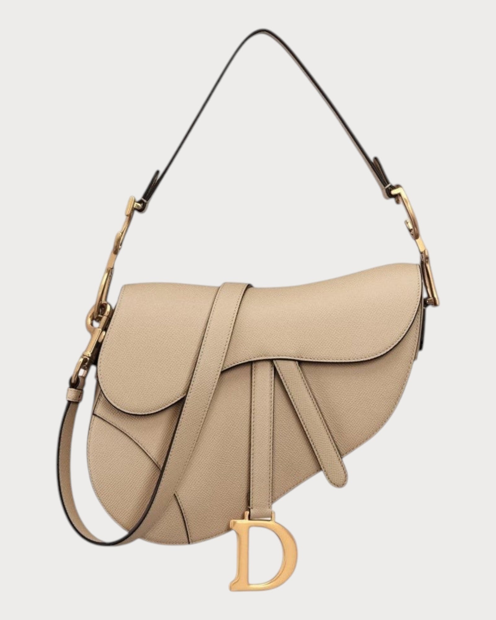 CHRISTIAN DIOR Saddle Bag with Strap Cowhide Leather(3 Colors