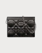 CHRISTIAN DIOR Caro Zipped Pouch With Chain | 迪奥 链带小手袋 (黑色)