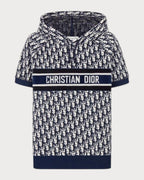 CHRISTIAN DIOR Oblique Hooded Sweatshirt | 迪奧 老花短袖連帽上衣 (藍色)