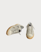 GOLDEN GOOSE Women’s Super - Star in aged white nubuck with Swarovski crystals | 黄金鹅 女款 Super - Star 旧化白色磨砂皮款,搭配施华洛世奇水晶(灰色) - LondonKelly 英国名牌代购