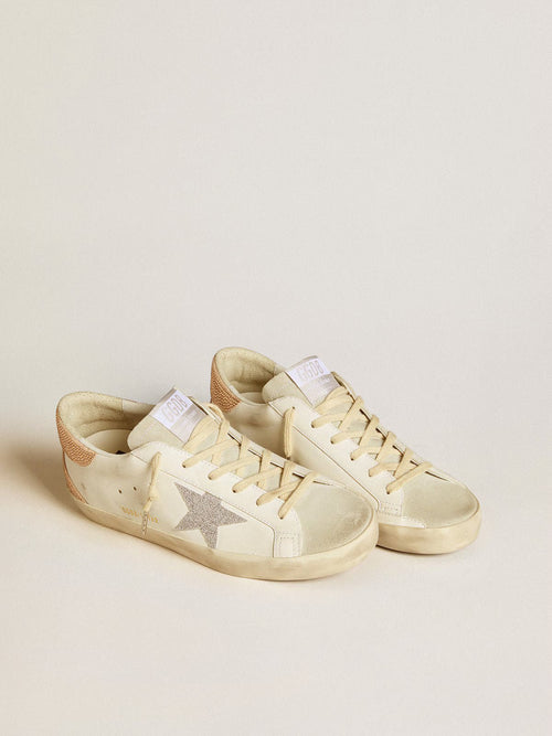 GOLDEN GOOSE Women’s Super - Star in leather with Swarovski crystal star and heel tab | 黃金鵝 女款 Super - Star 皮革款,搭配施華洛世奇水晶星星與後跟標籤(白色) - LondonKelly 英國名牌代購