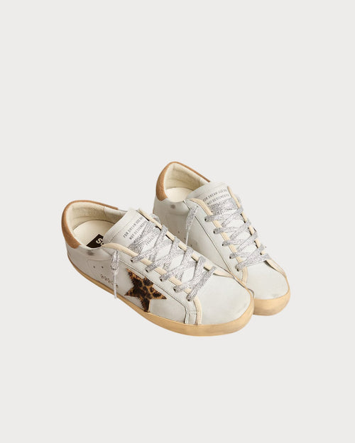 GOLDEN GOOSE Women's Super - Star in nappa leather with pony skin star and suede heel tab | 黄金鹅 女款 Super - Star 采用纳帕皮革,搭配小马皮星星与麂皮后跟标签(烟草色) - LondonKelly 英国名牌代购