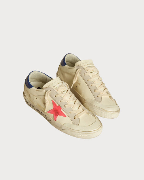 GOLDEN GOOSE Women’s Super - Star in nappa with suede star and metallic leather heel tab | 黃金鵝 女款 Super - Star 納帕皮革款,搭配麂皮星星與金屬皮革後跟標籤(白色) - LondonKelly 英國名牌代購