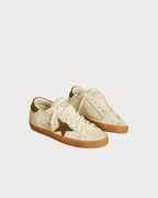 GOLDEN GOOSE Women's Super - Star LTD with military green nubuck star and heel tab | 黄金鹅 女款 Super - Star LTD 搭配军绿色磨砂皮星星与后跟标签(白色) - LondonKelly 英国名牌代购