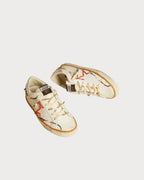 GOLDEN GOOSE Women’s Super - Star LTD with perforated star and metallic leather heel tab | 黃金鵝 女款 Super - Star LTD 搭配鏤空星星與金屬感皮革後跟標籤(白色) - LondonKelly 英國名牌代購