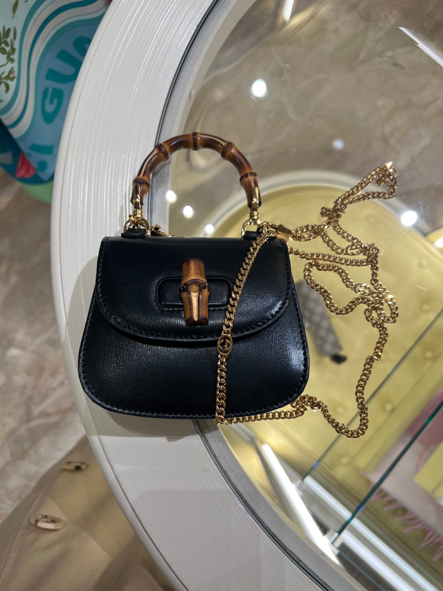 GUCCI Bamboo 1947 Super Mini Bag Gucci Mini Bag (Black