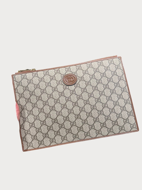 GUCCI GG Supreme Pouch | 古驰 手袋 (啡色)