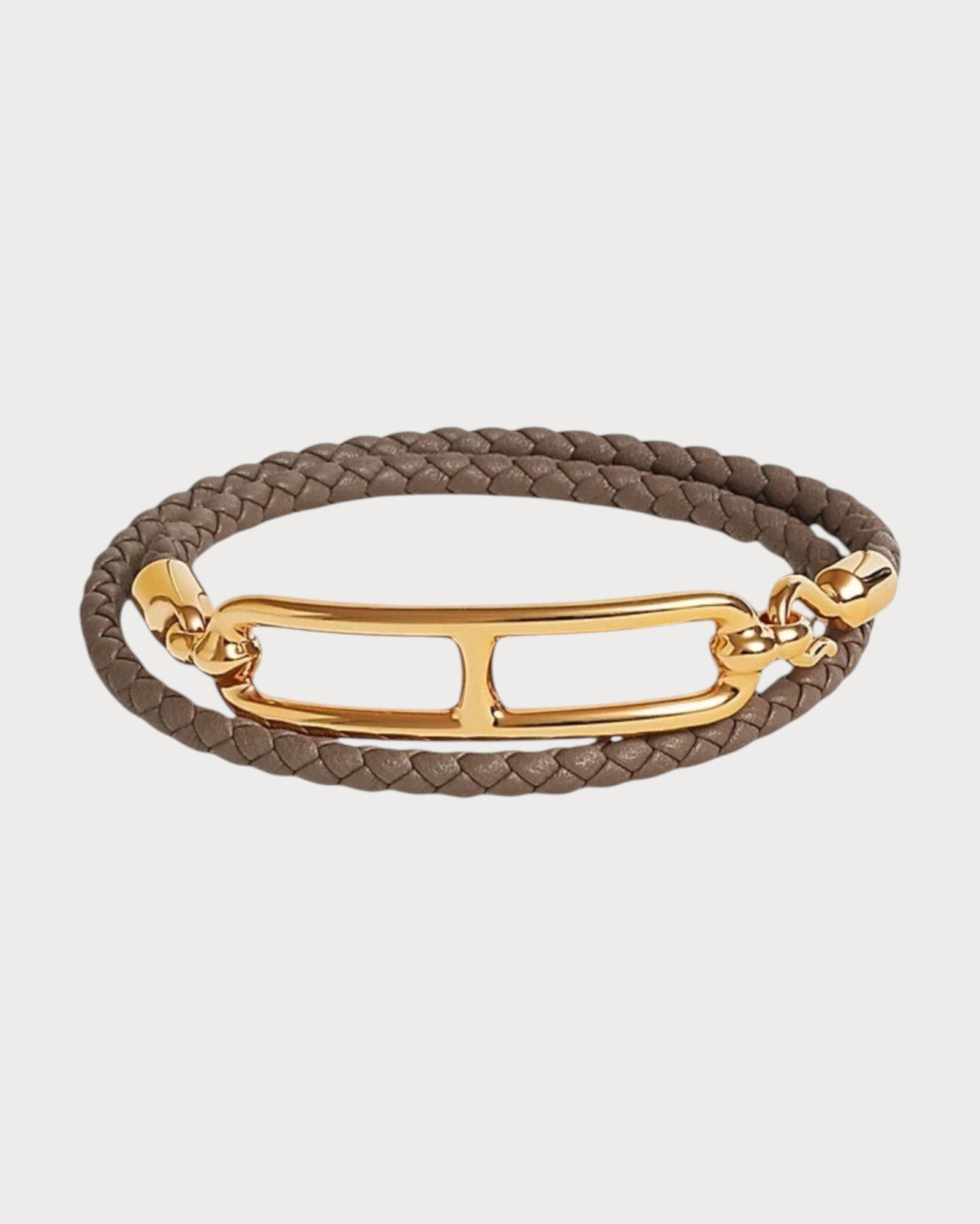 HERMES Roulis Double Tour Bracelet Swift Leather(Many/Gold 