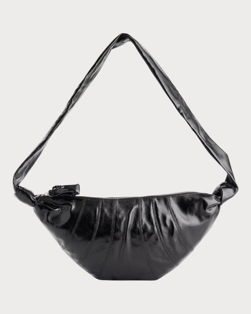 LEMAIRE Men's Croissant Medium Leather Cross - Body Bag | 男仕牛角包手袋 (中碼/黑色) - LONDONKELLY 英國名牌代購