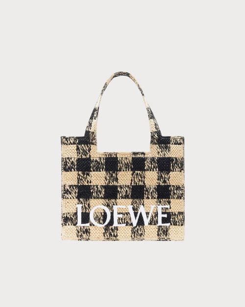 Loewe Large Loewe Font Tote in Raffia | 罗意威 草编袋 (米黑色) - LondonKelly 英国名牌代购