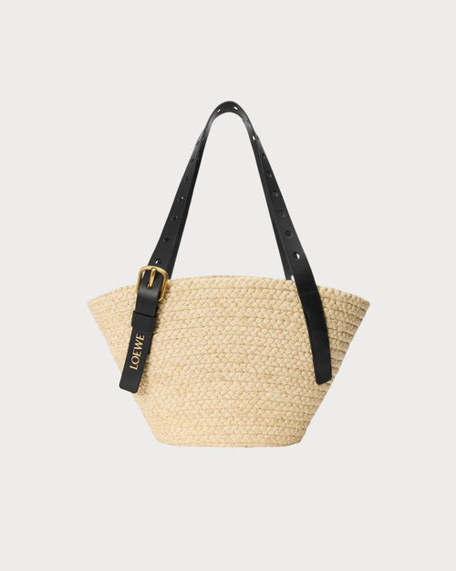 Loewe Small Punch Hole Basket in Raffia and Calfskin | 羅意威 草編籃 (啡色) - LondonKelly 英國名牌代購