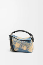 LOEWE Small Puzzle Edge Bag in Raffia and Calfskin | 羅意威 草編袋 (藍色) - LondonKelly 英國名牌代購