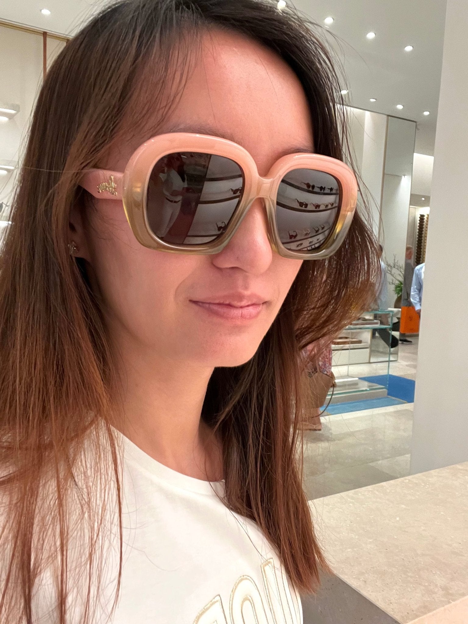 LOEWE Square Halfmoon Sunglasses | Celine Sunglasses (Pink