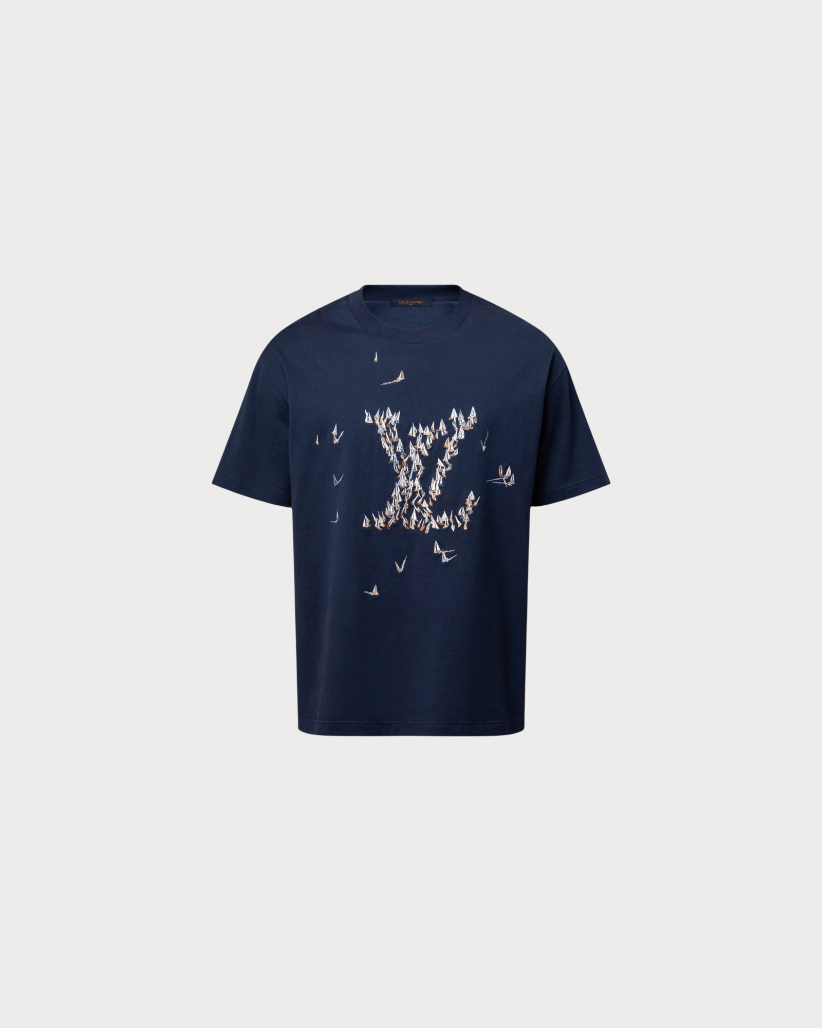 路易威登 男仕 1ahw60 Men's Embroidered T恤 棉質(深藍色