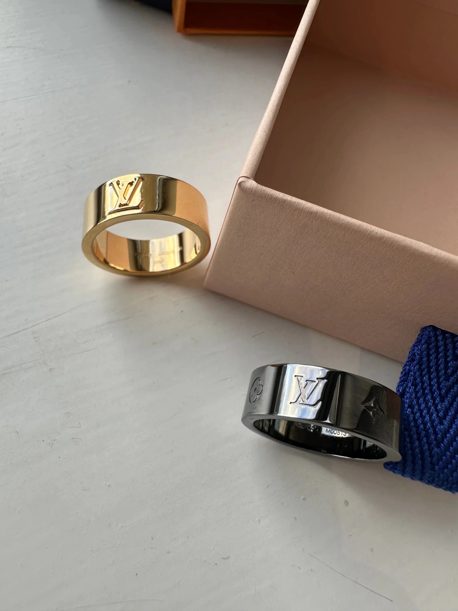 LOUIS VUITTON M00513 LV Instinct Set of 2 Rings(Gold/Grey